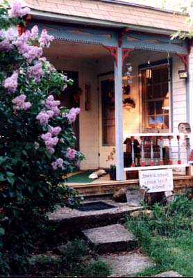 Porch with lilacs